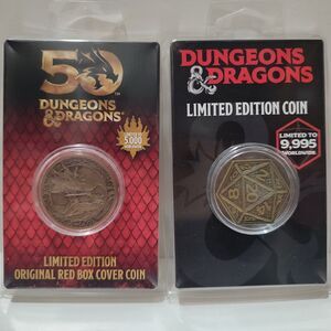 Dungeons And Dragons Collectible Coins Set Official Badge Figure Bundle Of 2